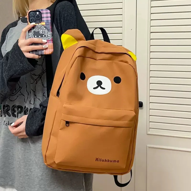 Kids & Adult Waterproof Nylon School Backpack - Large Capacity Cartoon Embroidery