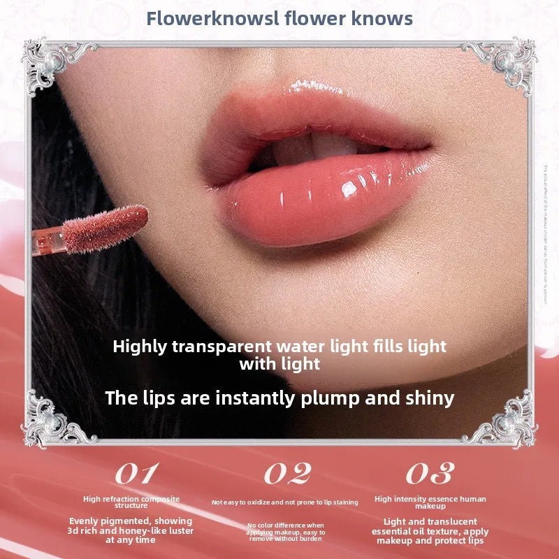 Flower Knows Shell Pearl Lip Gloss with Lip Plumper and Moisturizer – Vegan Makeup