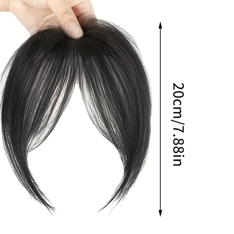 Synthetic Hair Piece with Clip-On Bangs for Women, Fluffy & Natural-Looking Styling Accessories