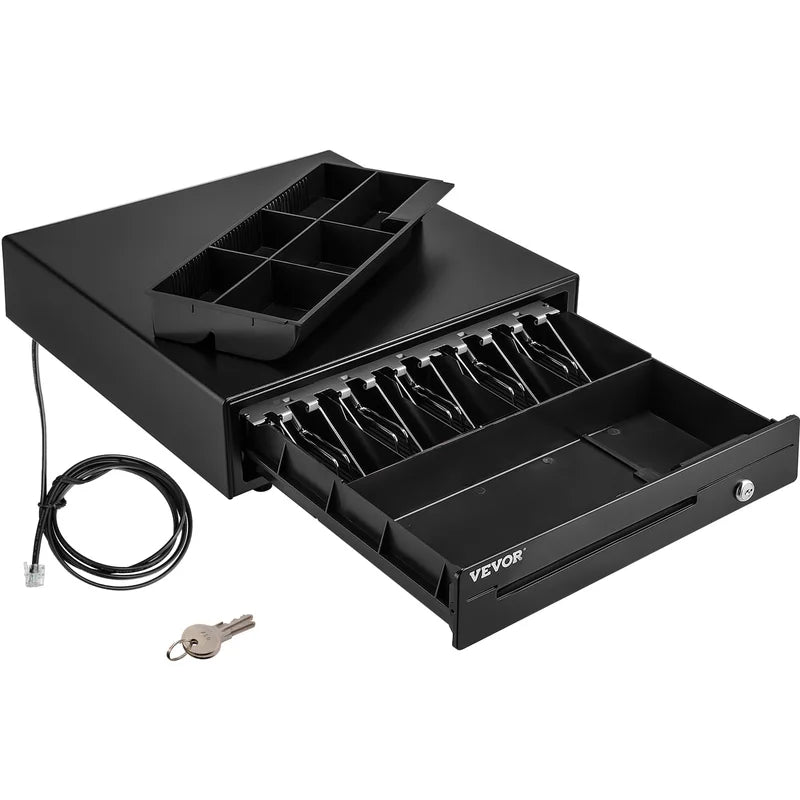 16-Inch Cash Register Drawer with Removable Coin Compartments for POS System - Multiple Colors