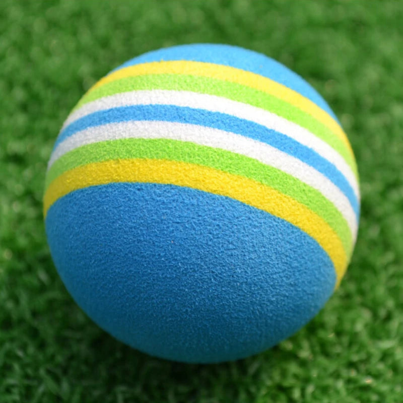 10pcs Foam Rainbow Stripe Golf Practice Balls 38mm Indoor Swing Aids