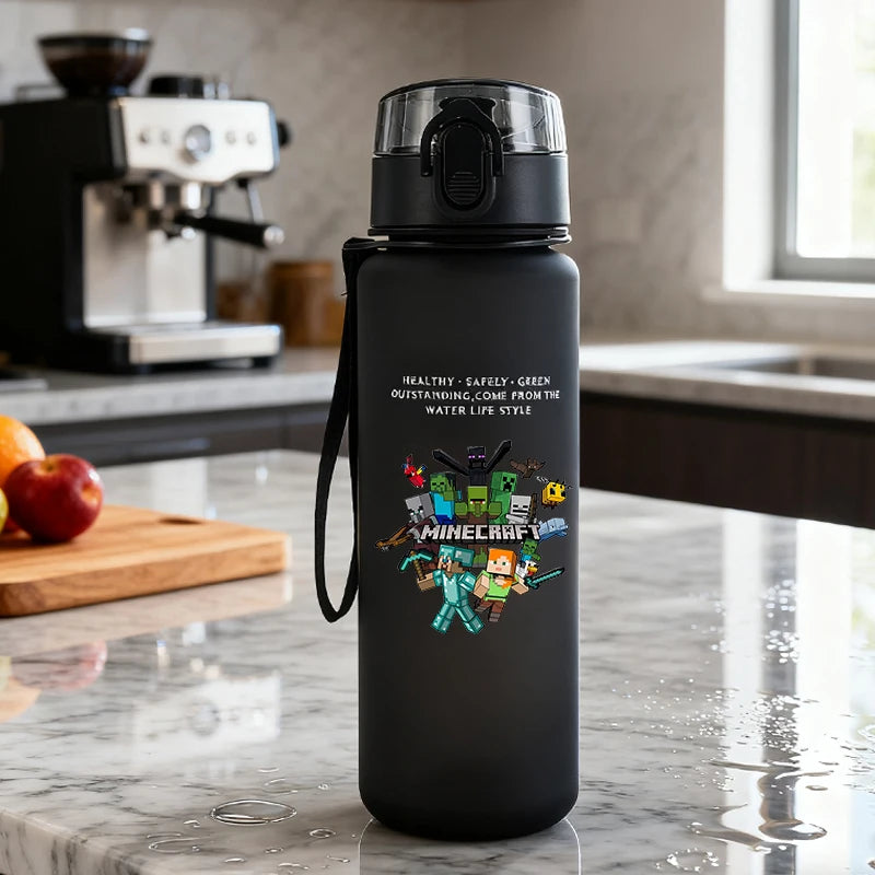 650ml Outdoor Sports Water Bottle with Cartoon Game Design - Men & Gift