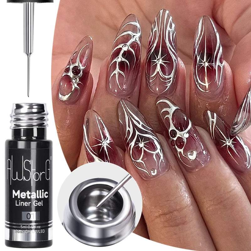 5ML Metallic Nail Gel Polish - Mirror Chrome Effect for UV LED Nails