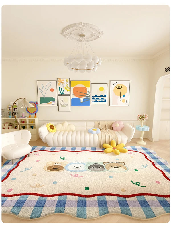 Luxury Living Room Carpet - Imitation Cashmere Non-Slip Floor Mat for Bedroom & Home Decor