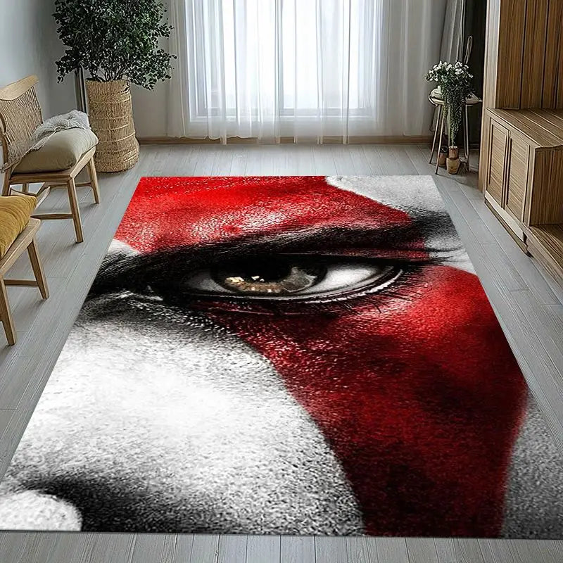 God of War Kratos Area Rug Non-Slip Soft Carpet for Living Room Bedroom Kids Playroom