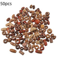 Natural Wooden Beads Set - Multi-Shape Round & Oval Large Hole Spacer Beads for Jewelry Making DIY