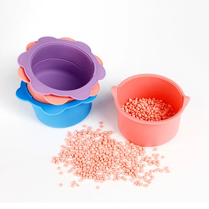 Silicone Wax Warmer Replacement Bowls with Stirring Stick - Heat-Resistant Non-Stick Pan for Hair Removal