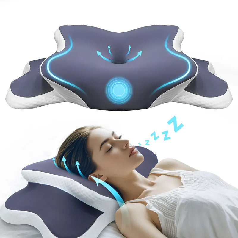 Memory Foam Cervical Pillow for Neck Pain Relief - Ergonomic Support for Side Back Stomach Sleepers