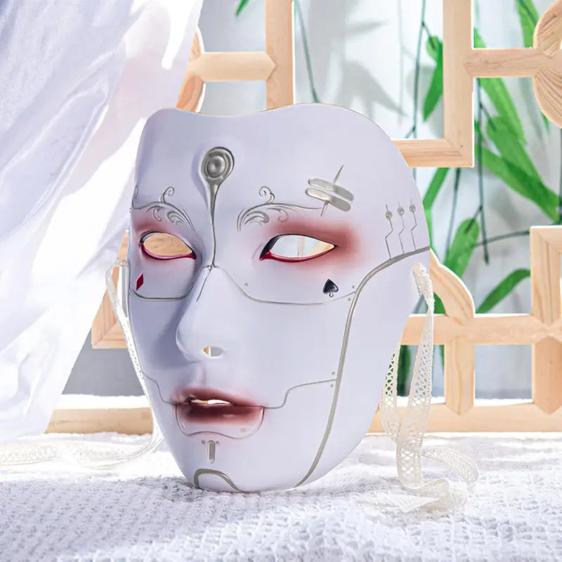 Chinese-Style Red Masquerade Mask for Halloween Cosplay & Party Decor