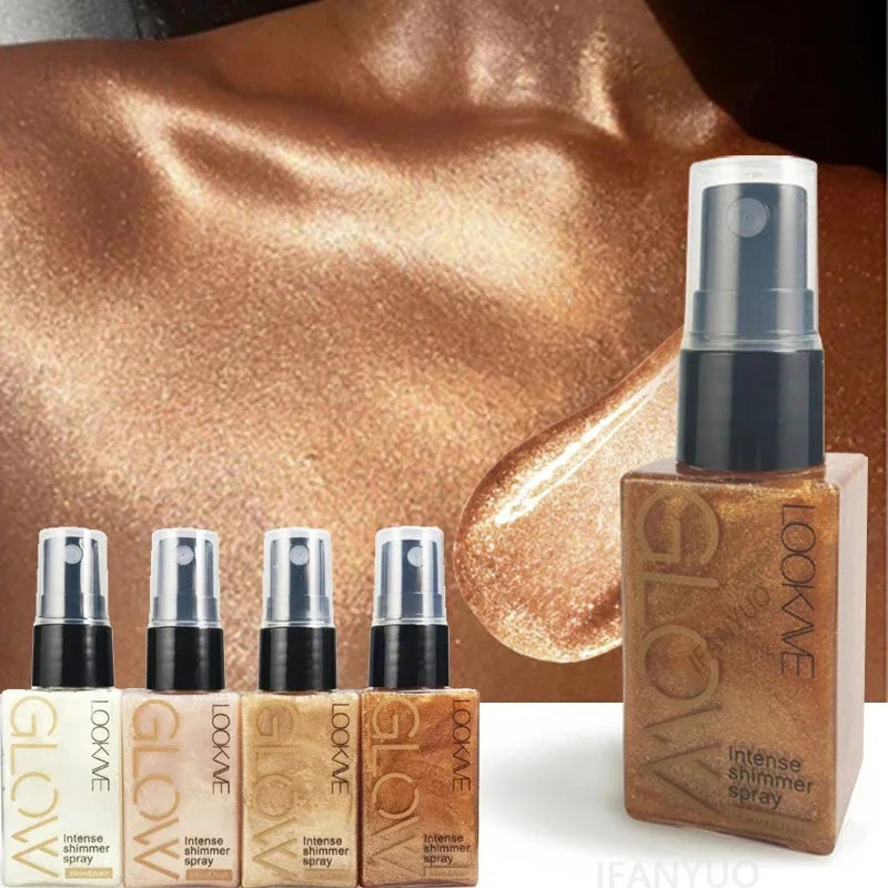 Pearlescent Glitter Spray - Shimmer Oil for Face & Body, Long-Lasting Glow