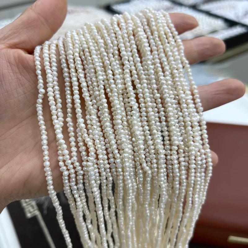 Natural 2-3mm Freshwater Pearl Beads for Jewelry Making Loose Beads - White & Colors