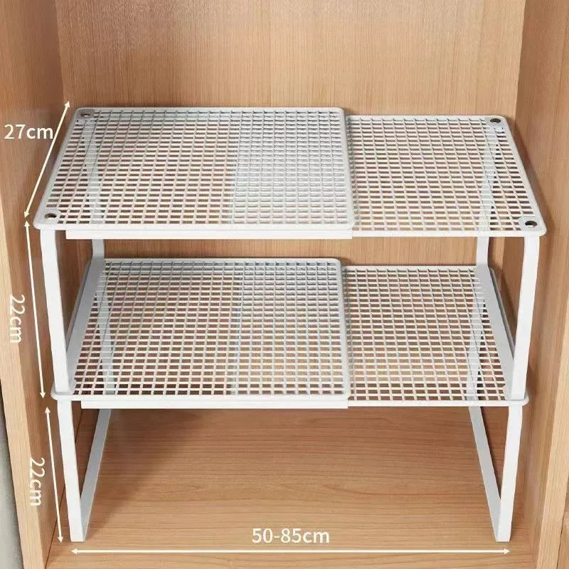 Adjustable Telescopic Closet Shelf Organizer Space Saver for Wardrobe & Cabinets