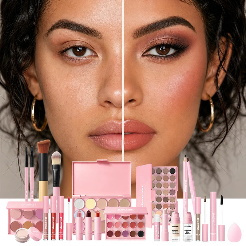 12-Piece Full Face Makeup Set with Concealer, Foundation, Blush, Lipstick & Eyebrow Pencils
