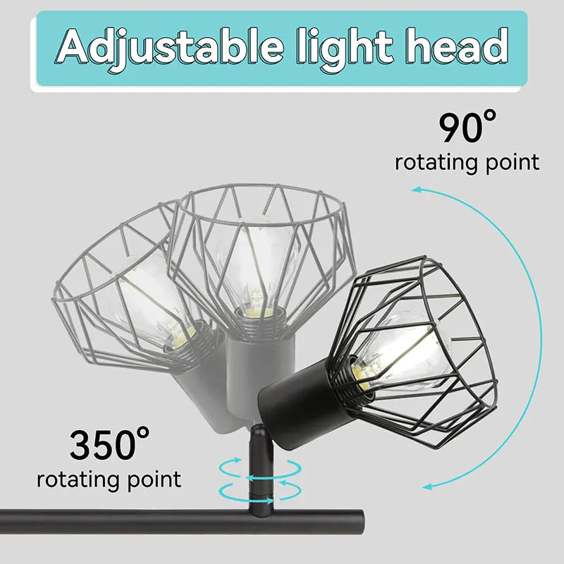 Adjustable Metal Chandelier LED Ceiling Pendant Light for Living Room & Kitchen