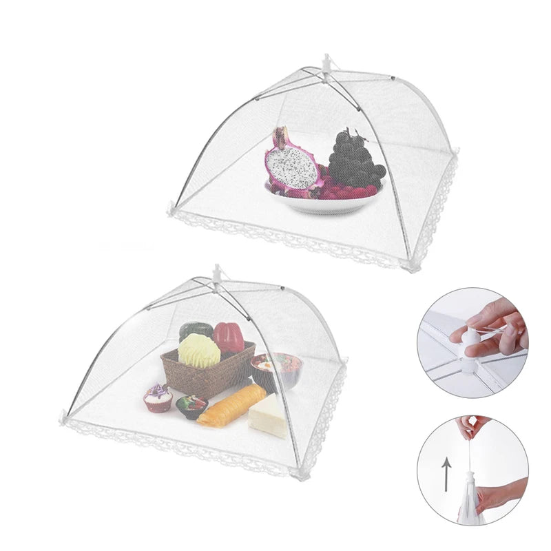 Foldable Mesh Food Cover Tent for Outdoor & Indoor Food Protection - Reusable Mosquito & Fly Barrier
