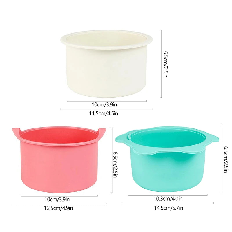 Wax Warmer Silicone Replacement Bowls with Stirring Stick for Hair Removal - Heat-Resistant Non-Stick