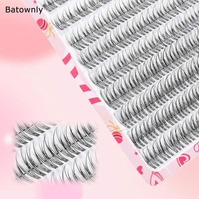 Natural Eyelash Clusters Fishtail Fairy Style False Eyelashes C Curl 10-12mm Mixed Sizes DIY Extension