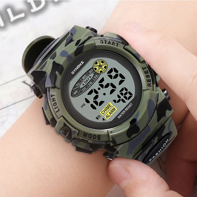 Kids Digital Waterproof LED Luminous Watch - Children's Electronic Wristwatch
