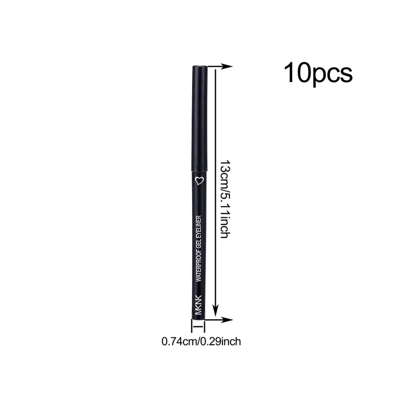 Waterproof Gel Eyeliner Pencil Set - Long Lasting, Matte Finish, Soft & Easy to Wear