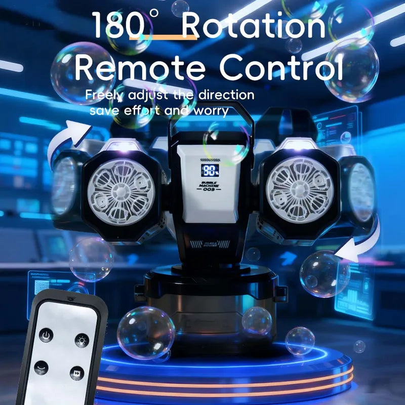 Bubble Machine with Remote RGB Lights Rechargeable 1800mAh Type-C No Solution