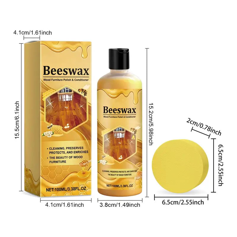 Wood Finish Wax Paste - 100ml Long-Lasting Shine & Dust Remover for Furniture Cabinets
