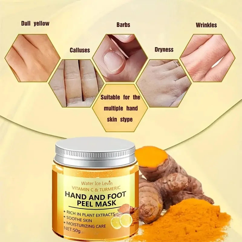 Vitamin C Turmeric Hand & Foot Mask for Skin Smoothing & Brightening