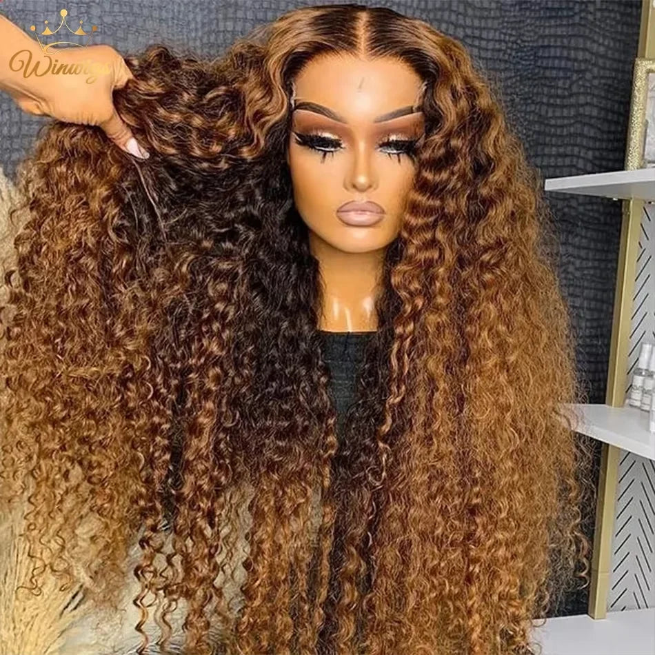 Deep Wave Human Hair Wig 13x4 HD Lace Front 30-36 Inch 250% Density - Natural Look