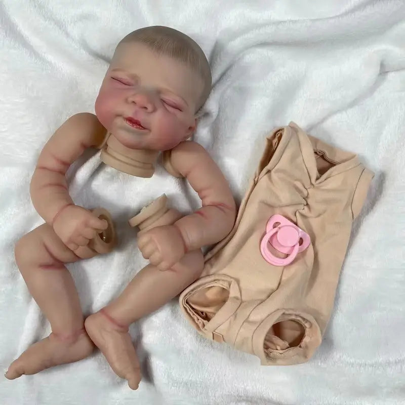 18-Inch Reborn Doll Kit with Hand-Painted Hair and Cloth Body - Unassembled Baby Doll Parts
