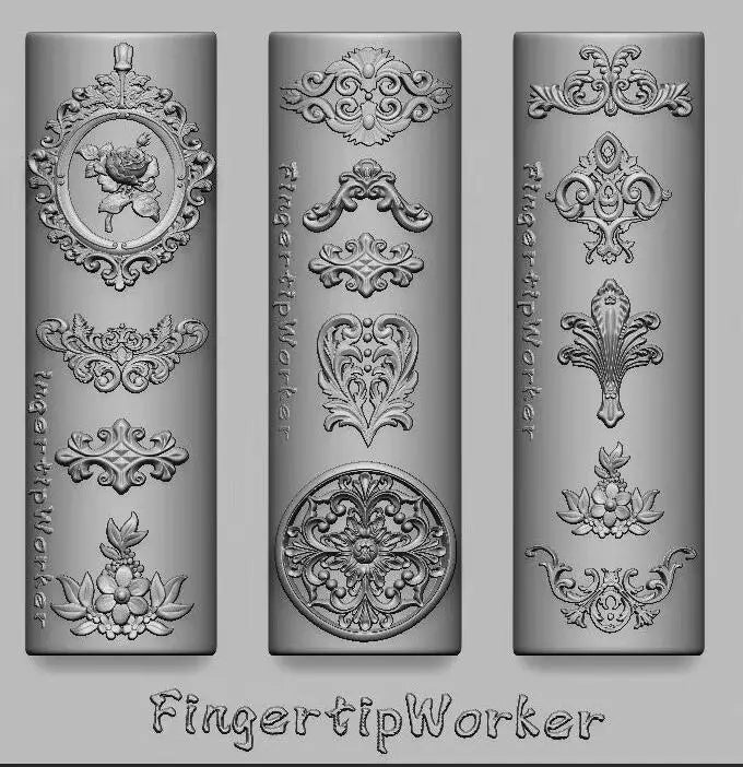 Cute Angel Silicone Nail Stencil Mold Retro Baroque Cupid Designs 3D Sculpting Template