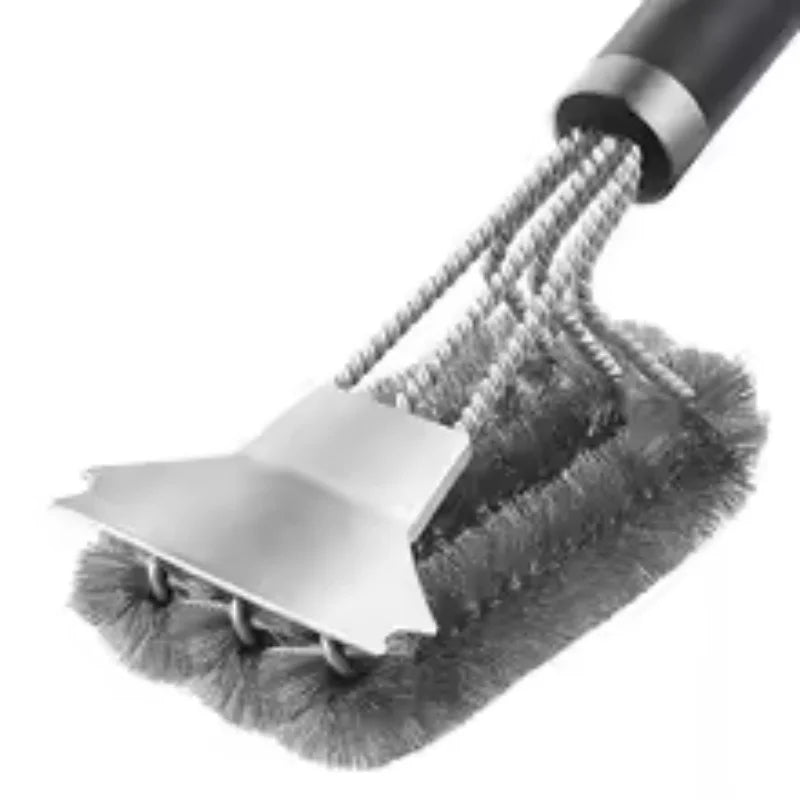 Stainless Steel Grill Brush with Deluxe Handle - BBQ & Grill Cleaner