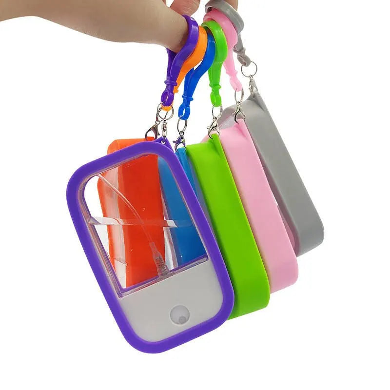 45ml Refillable Perfume and Hand Sanitizer Spray Bottle with Silicone Holder Key Ring