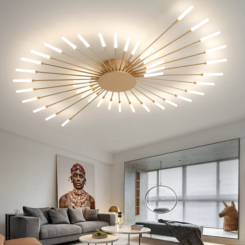 Modern LED Ceiling Light Fixture for Living Room Kitchen Bedroom - 12-42 Heads