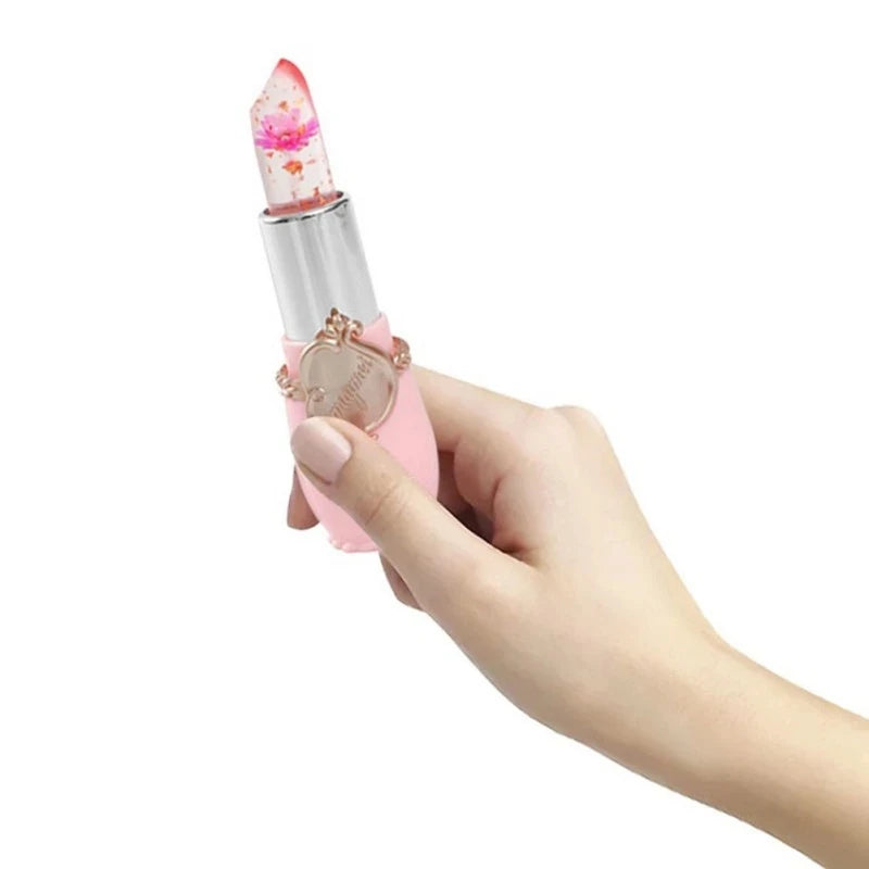 Color-Changing Flower Jelly Lipstick Set - Long Lasting Hydrating Lip Gloss