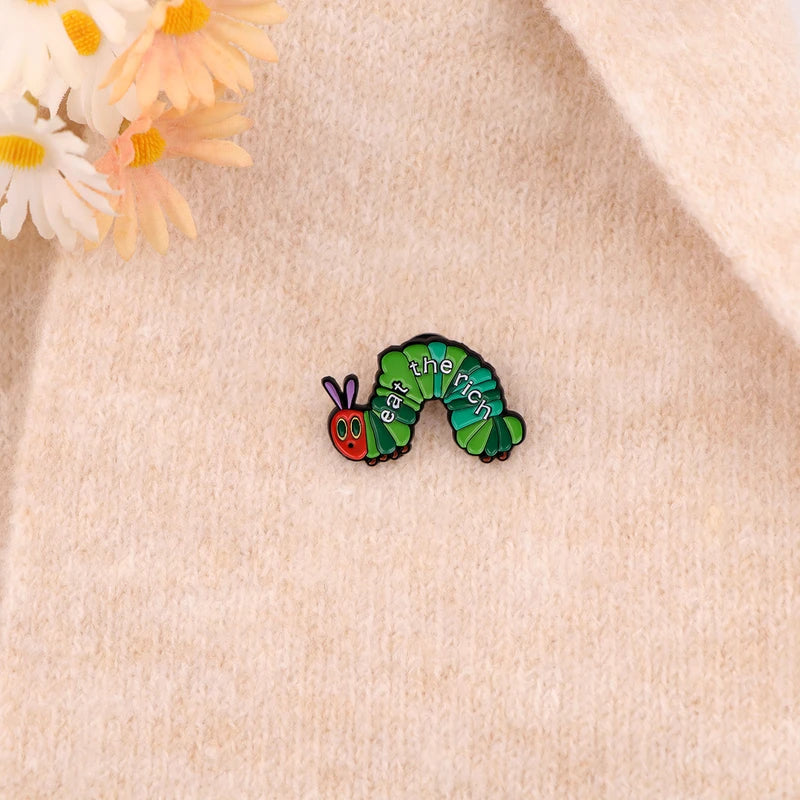 Eat Rich Enamel Pin Brooch - Funny Jewelry Gift for Backpack & Clothing