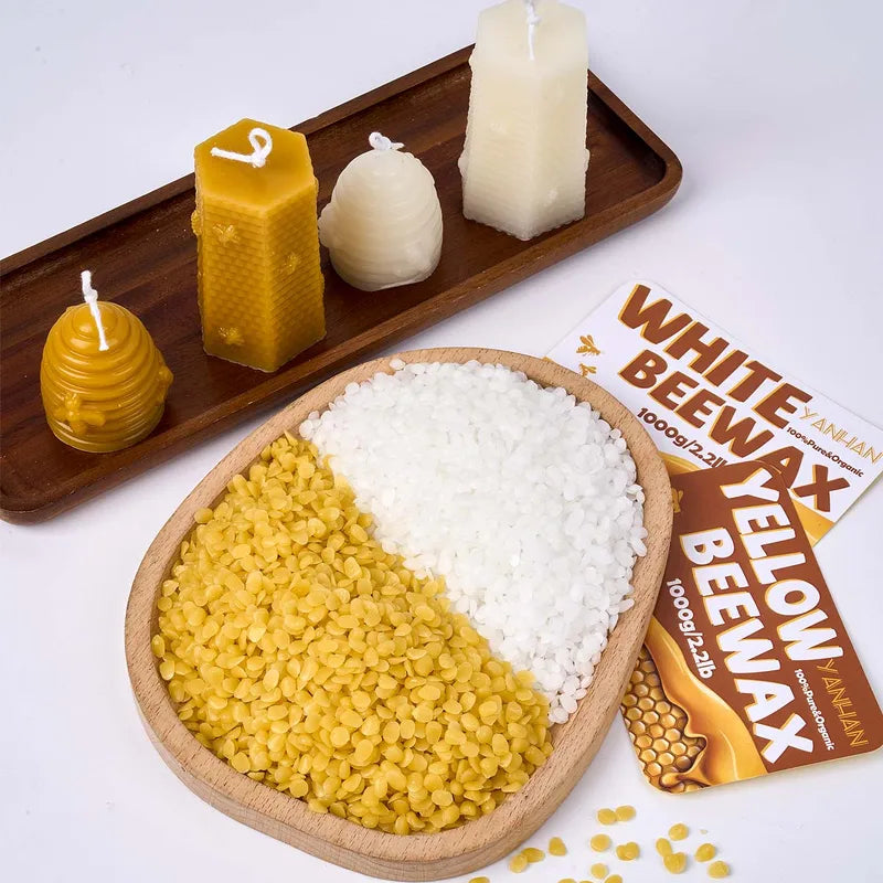Pure Beeswax for Candle Making - Natural Granular Raw Materials - 1000g
