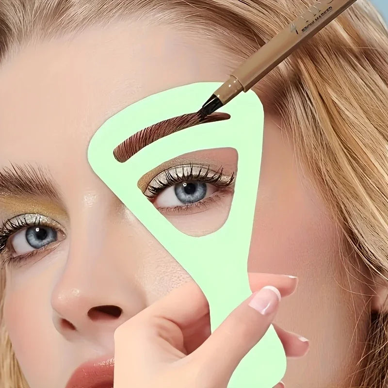 Eyebrow Drawing Assistant - Natural Arc Shaping Card, Reusable Template, Travel Friendly