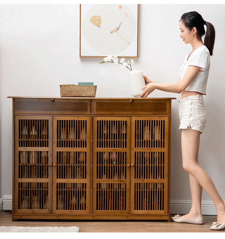 Multi-Layer Shoe Cabinet with Dustproof Storage for Living Room and Apartment