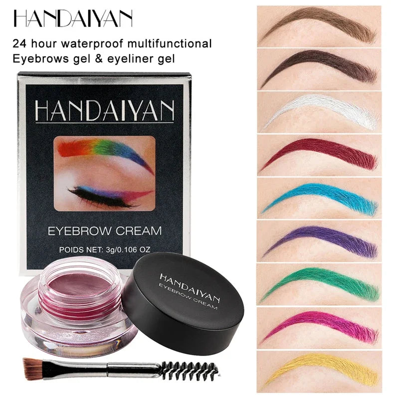 Colorful Eyebrow Dye Tint Cream Waterproof Smudge Proof Long-Lasting Brow Gel
