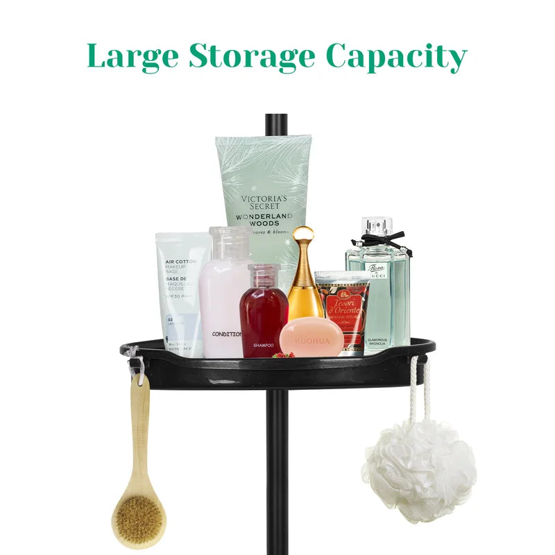 Adjustable Corner Shower Caddy with Tension Pole, 4-Tier Bathroom Storage Organizer