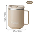 500ml Double-Layer Insulated Stainless Steel Coffee Mug with Handle - Portable Drinkware
