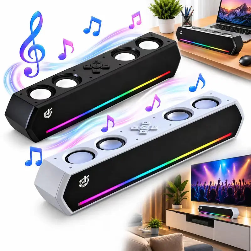 Bluetooth Soundbar 30W Wireless Speaker for TV PC and Notebook - Black, Silver, White