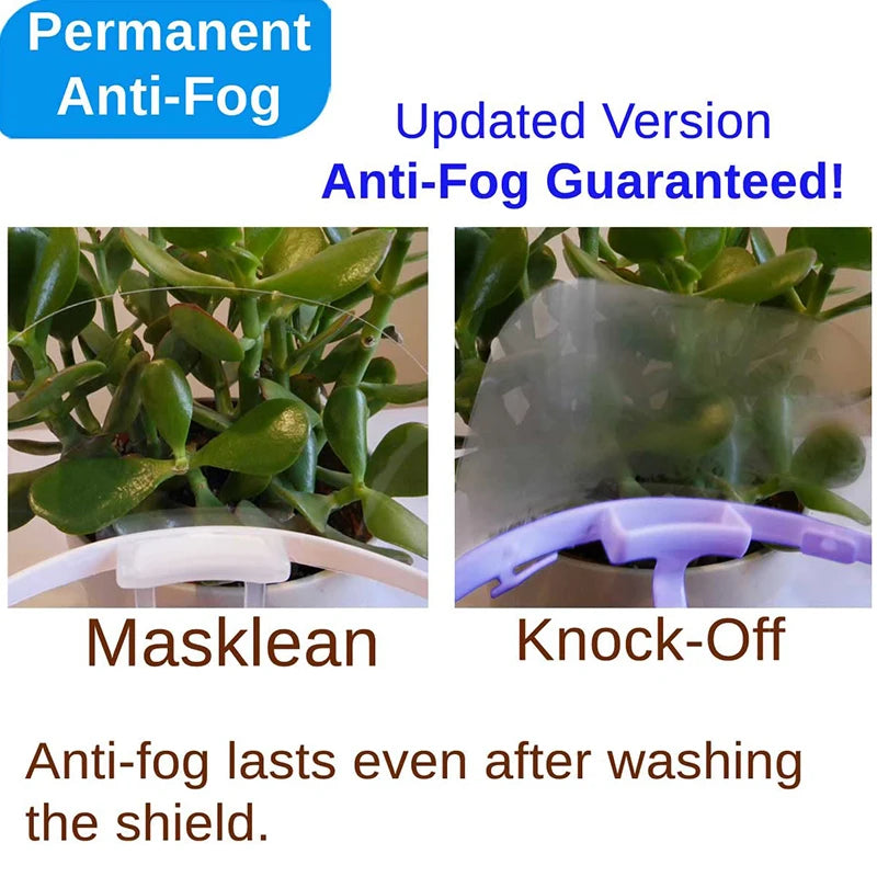 Reusable Clear Face Mask with Anti-Fog Shield for Microblading & Tattoo Safety - 10 Pack