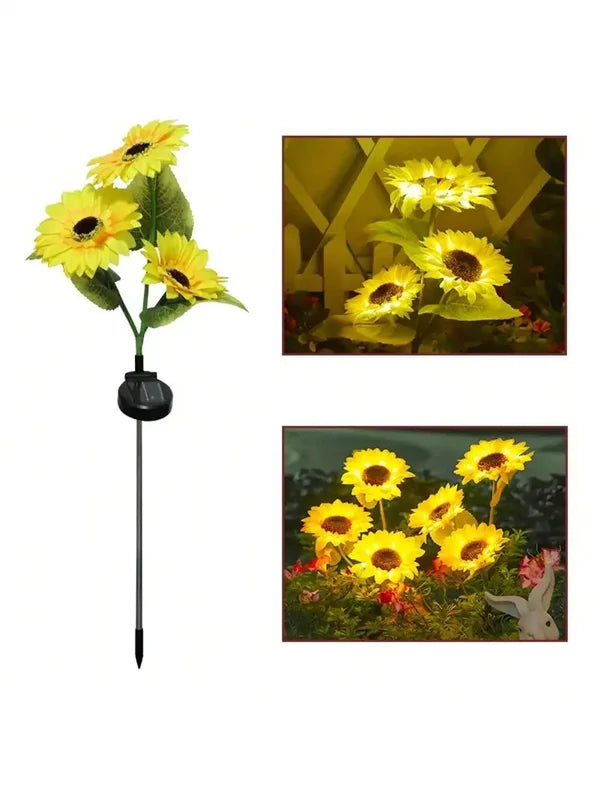 Solar Powered Sunflower Garden Light Outdoor Waterproof LED Ground Lamp