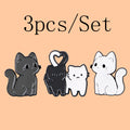 Set of Cute Animal Enamel Pins for Women - Cat & Dog Cartoon Brooches for Backpack & Clothing
