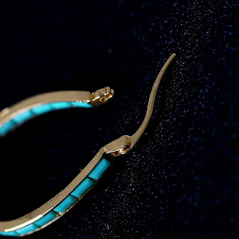 Simple Gold U-Shaped Hoop Earrings for Women Bohemian Jewelry Gift