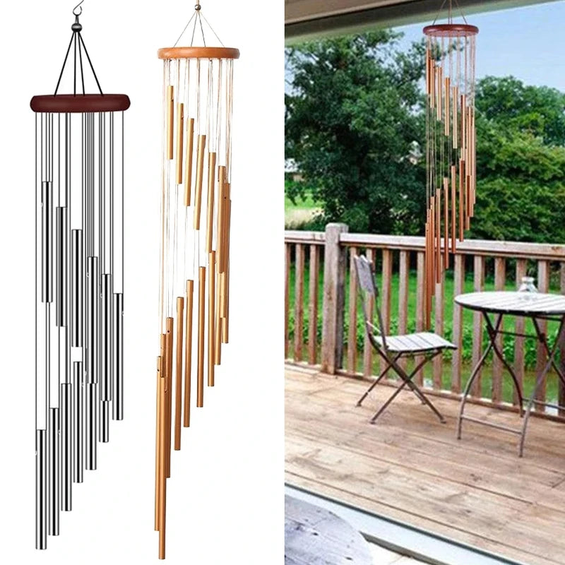 Outdoor Wind Chimes Aluminum Alloy 12 Tubes Garden Wedding Memorial Decor