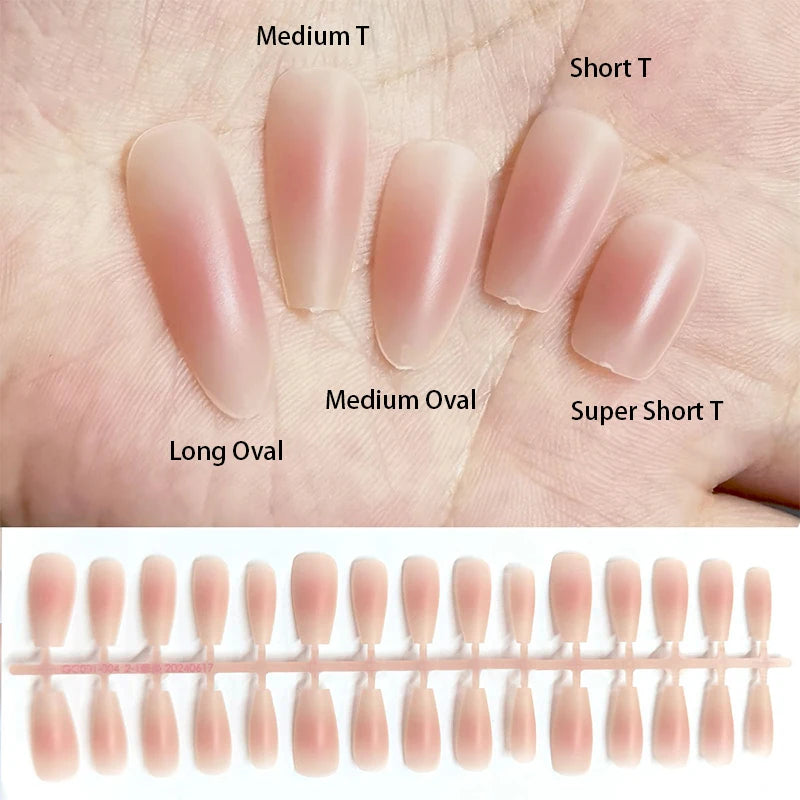 30Pcs Nude Color Fake Nail Sets - Press On Full Cover Nail Tips for Manicure