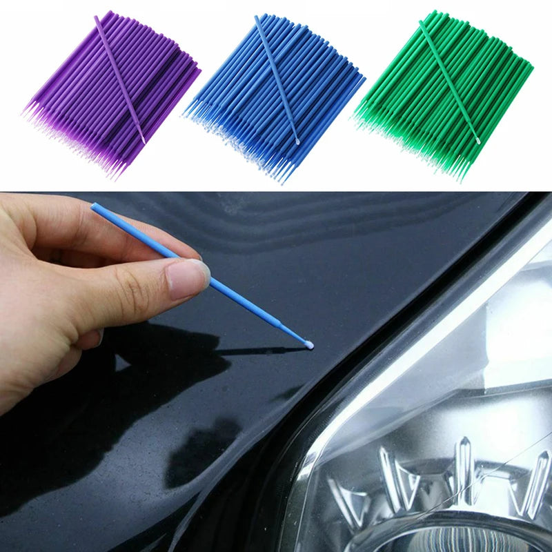 100Pcs Paint Brush Set for Touch-up Auto & Hobby Painting - Disposable Fine Tip Applicators