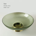 Glass Fruit Plate with Metal Storage Box for Living Room Snack Serving Tray
