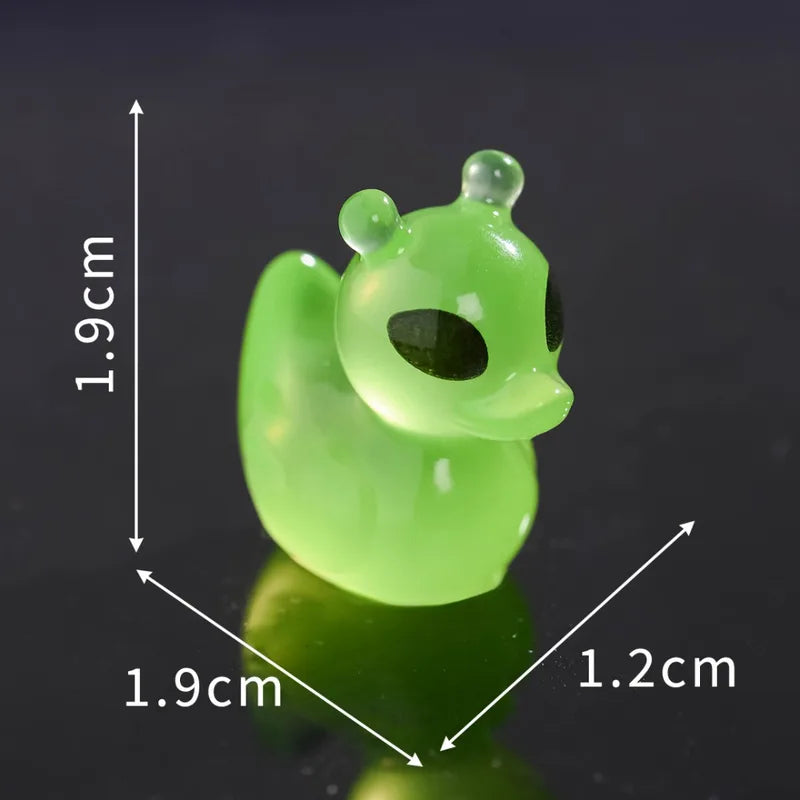 Resin Alien Duck Cat Figurines Set - Miniature Home Decor for DIY & Micro Landscape